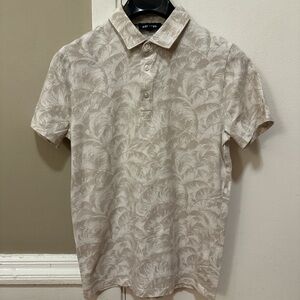 Express Tan Polo Shirt with Subtle Pattern